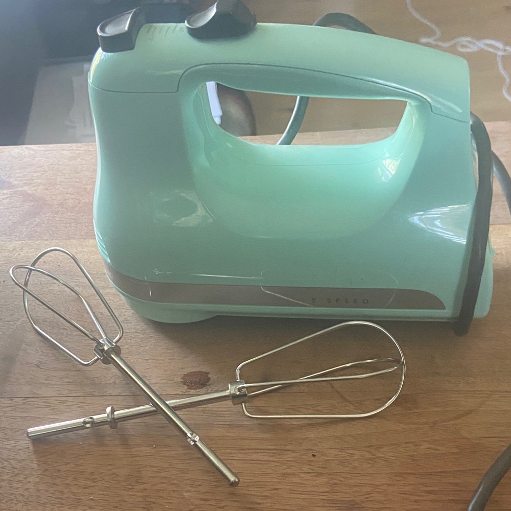 Mint Green Hand Mixer with Attachments